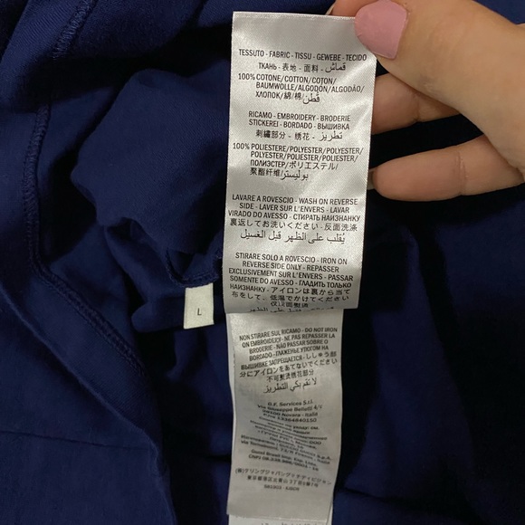 Gucci Blue Tennis GG Logo Long Sleeves Shirt Size Large - Picture 8 of 10